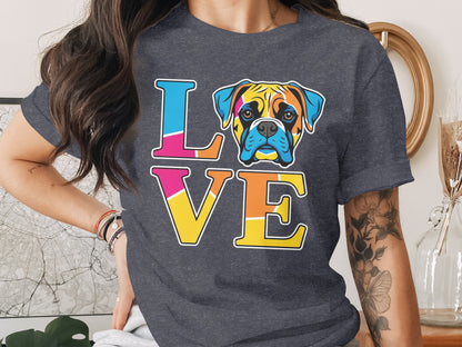 Colorful Love Dog Graphic Women's T-Shirt product type