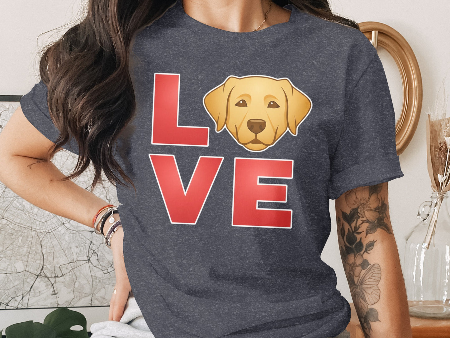Love Labrador Dog Emoticon Graphic Tee product type