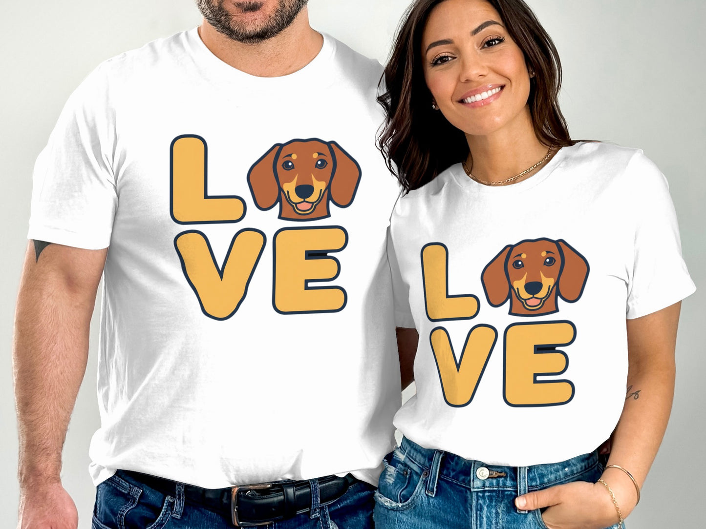 Love Dachshund Dog Graphic Casual Tee Shirt product type