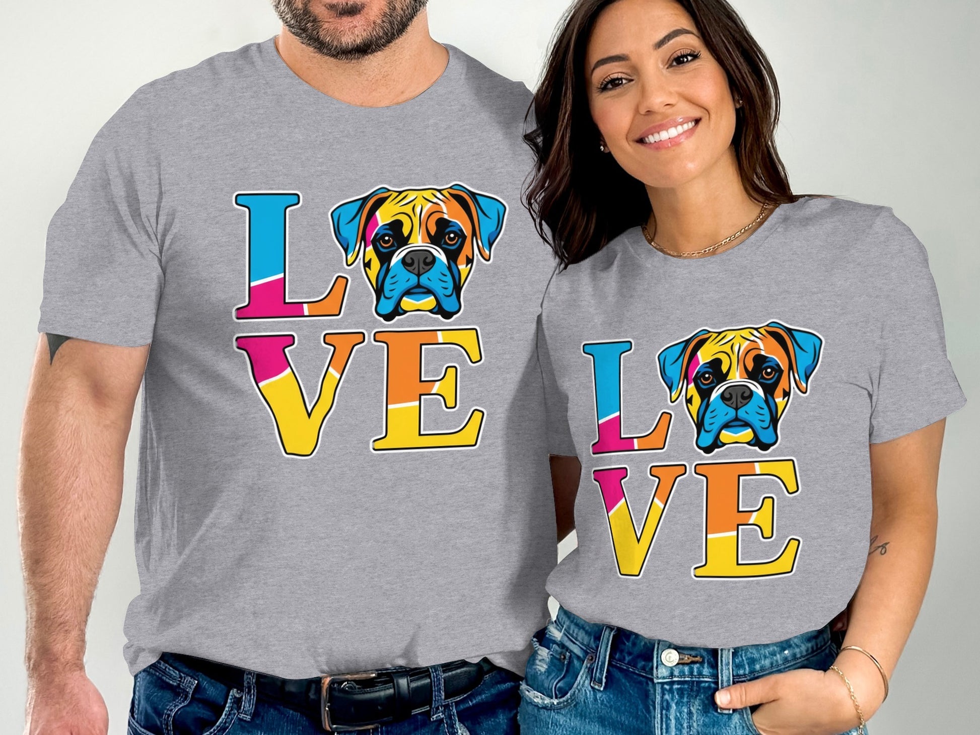 Colorful Dog Love Design Printed T-shirt product