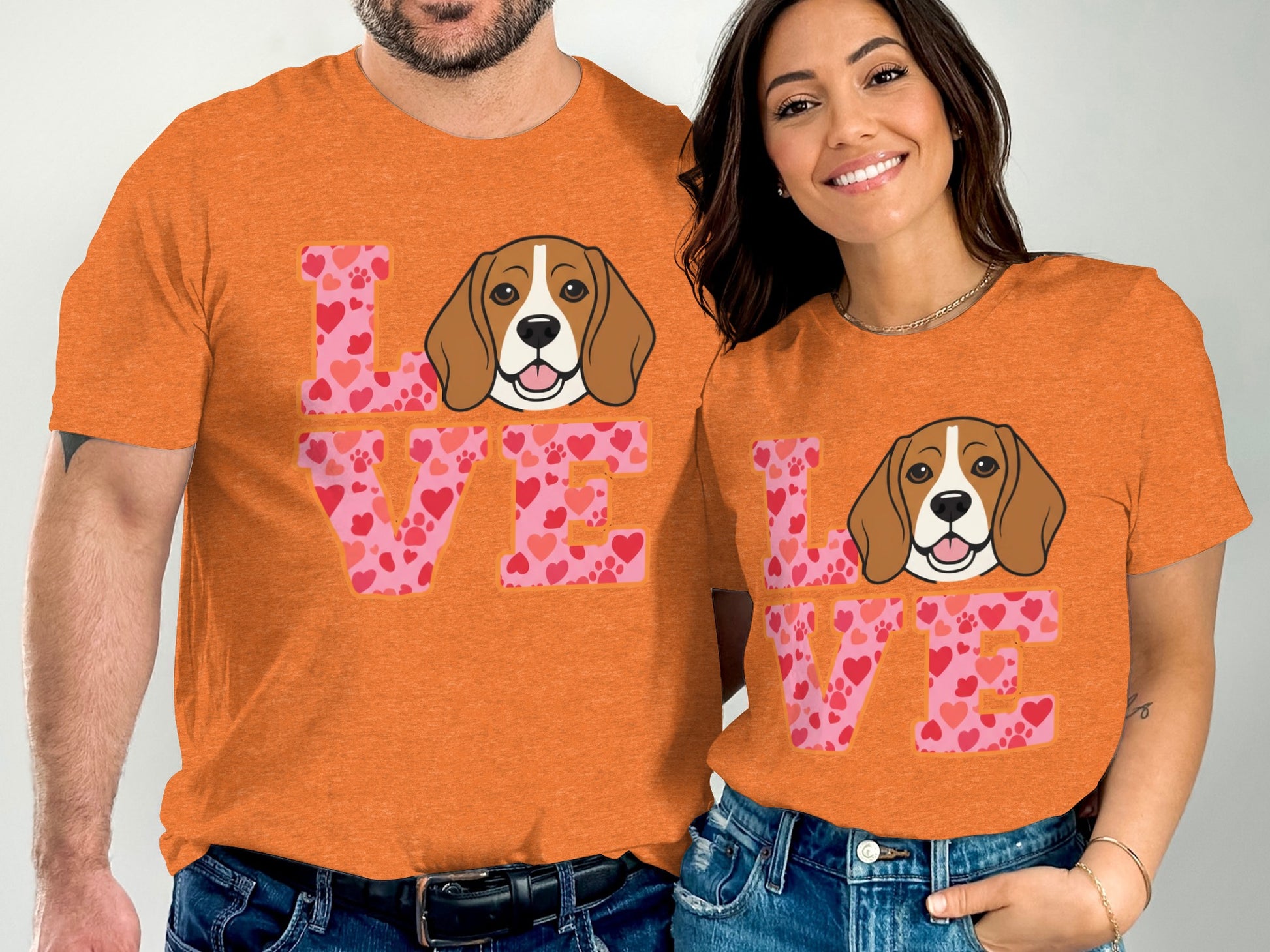 Valentine Beagle Love Matching Couple's Shirt product