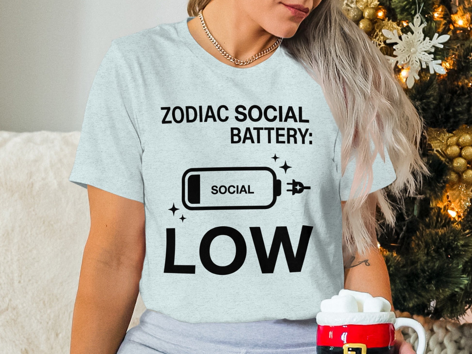 Zodiac Social Battery Low Graphic Tee