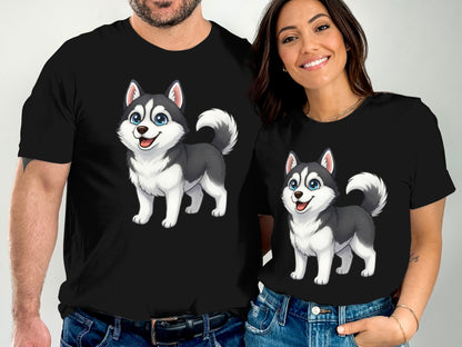 Matching Family Cute Husky Dog Graphic Tees Product