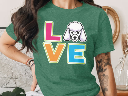 Colorful Love Graphic T-Shirt Poodle Dog Product