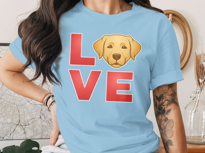 Love Emoji Dog Graphic Design Blue T-shirt product type