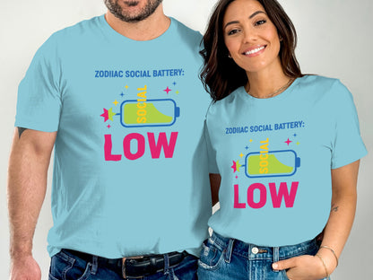 Zodiac Social Battery Low Graphic T-Shirt Product