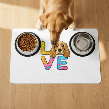 Colorful Love Dog Print Feeding Mat product type