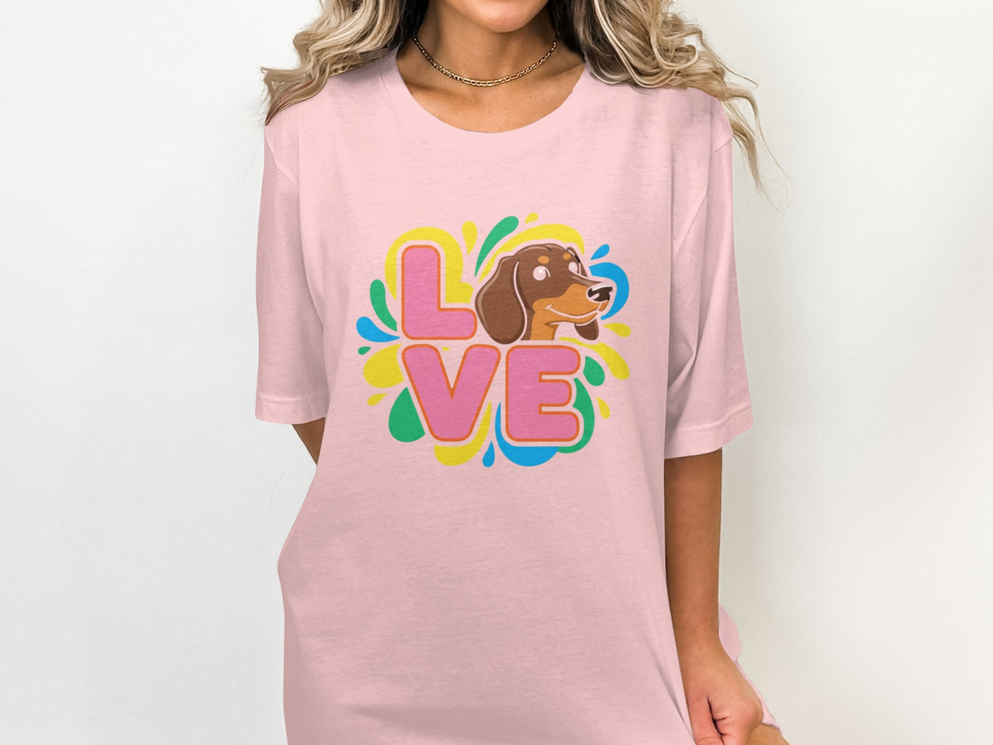 Colorful Love Dog Graphic Women's T-shirt product