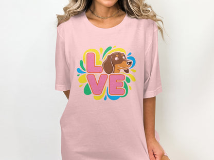Colorful Love Dog Graphic Women's T-shirt product