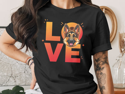 Love German Shepherd Graphic Black T-Shirt product