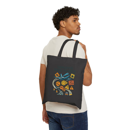 Thanksgiving Travel Madness Tote Bag — Holiday Travel Print Canvas Tote
