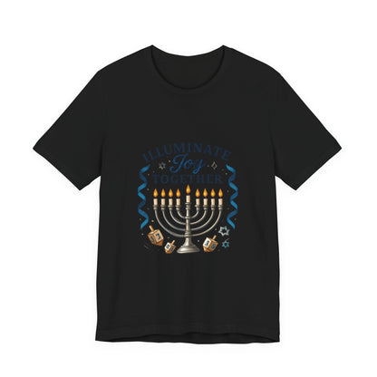 Hanukkah Menorah Tee — "Illuminate Joy Together" Holiday T-Shirt