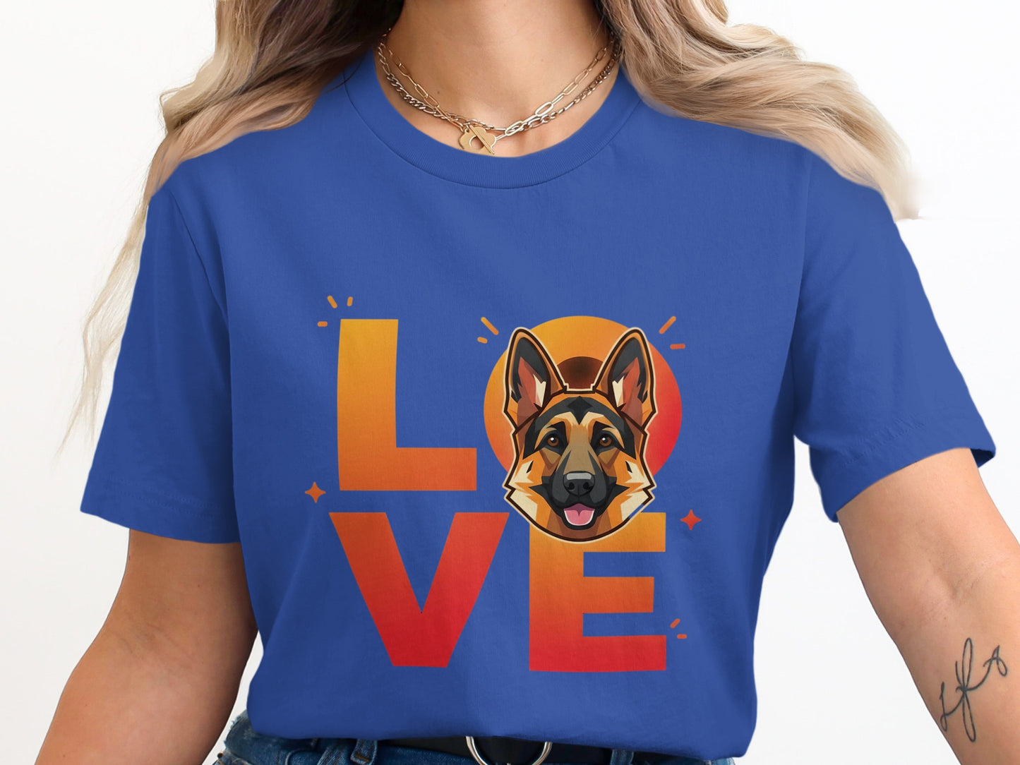 German Shepherd Dog Love Graphic Image Design T-Shirts