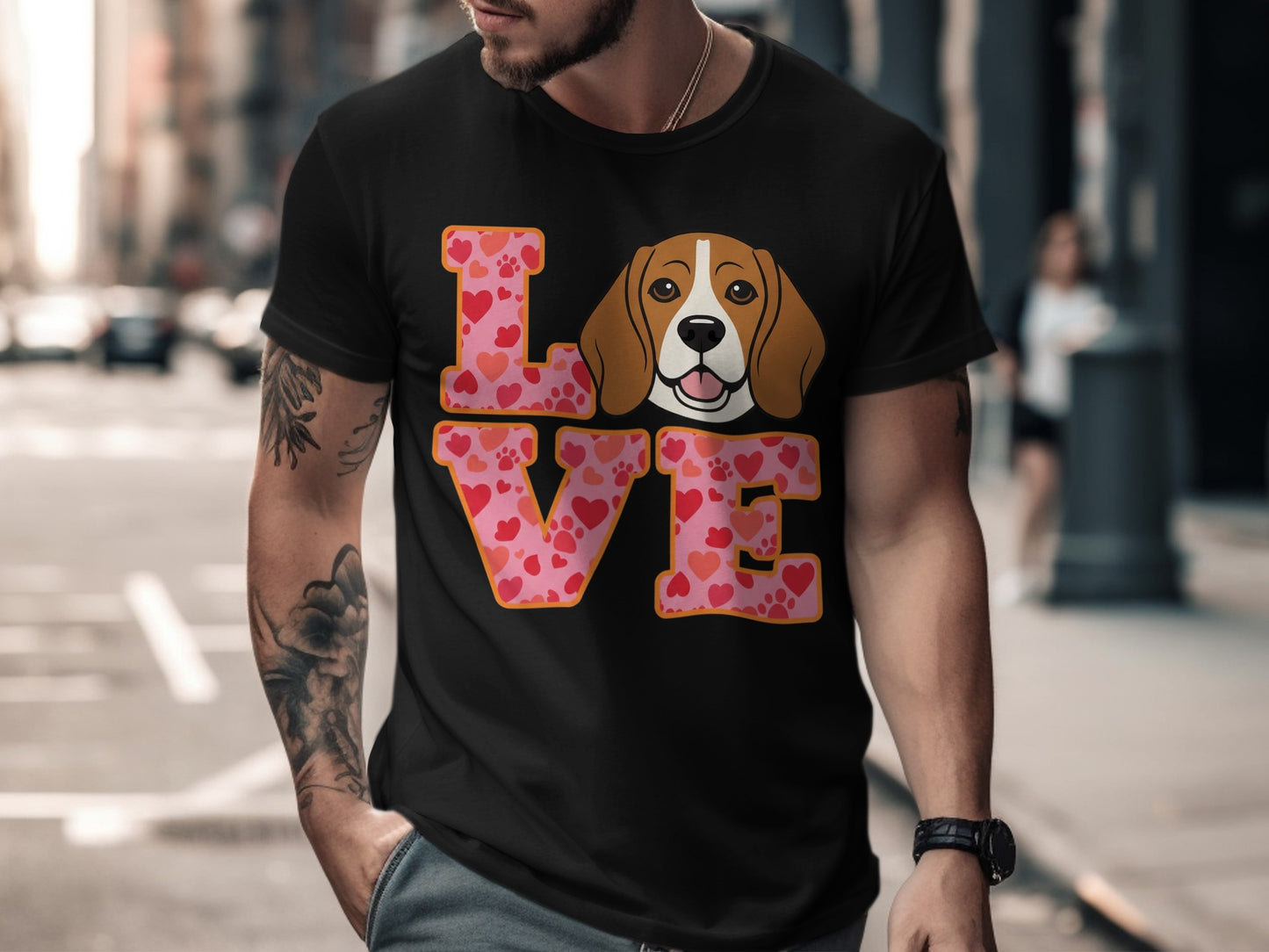 Love Beagle Graphic Men's Shirt product