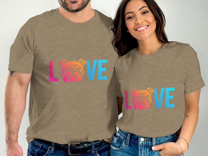 LOVE with Bulldog Graphic Printed T-shirt product type