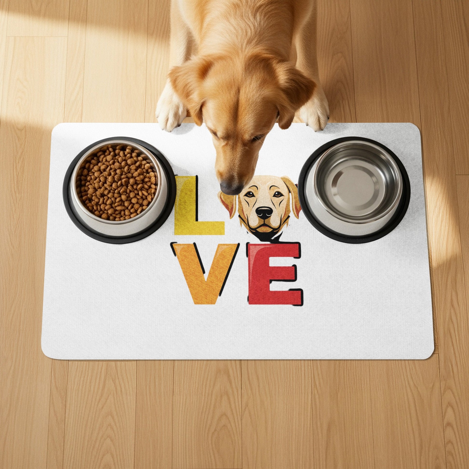 Love Design Dog Enjoying Mealtime on Floor product
