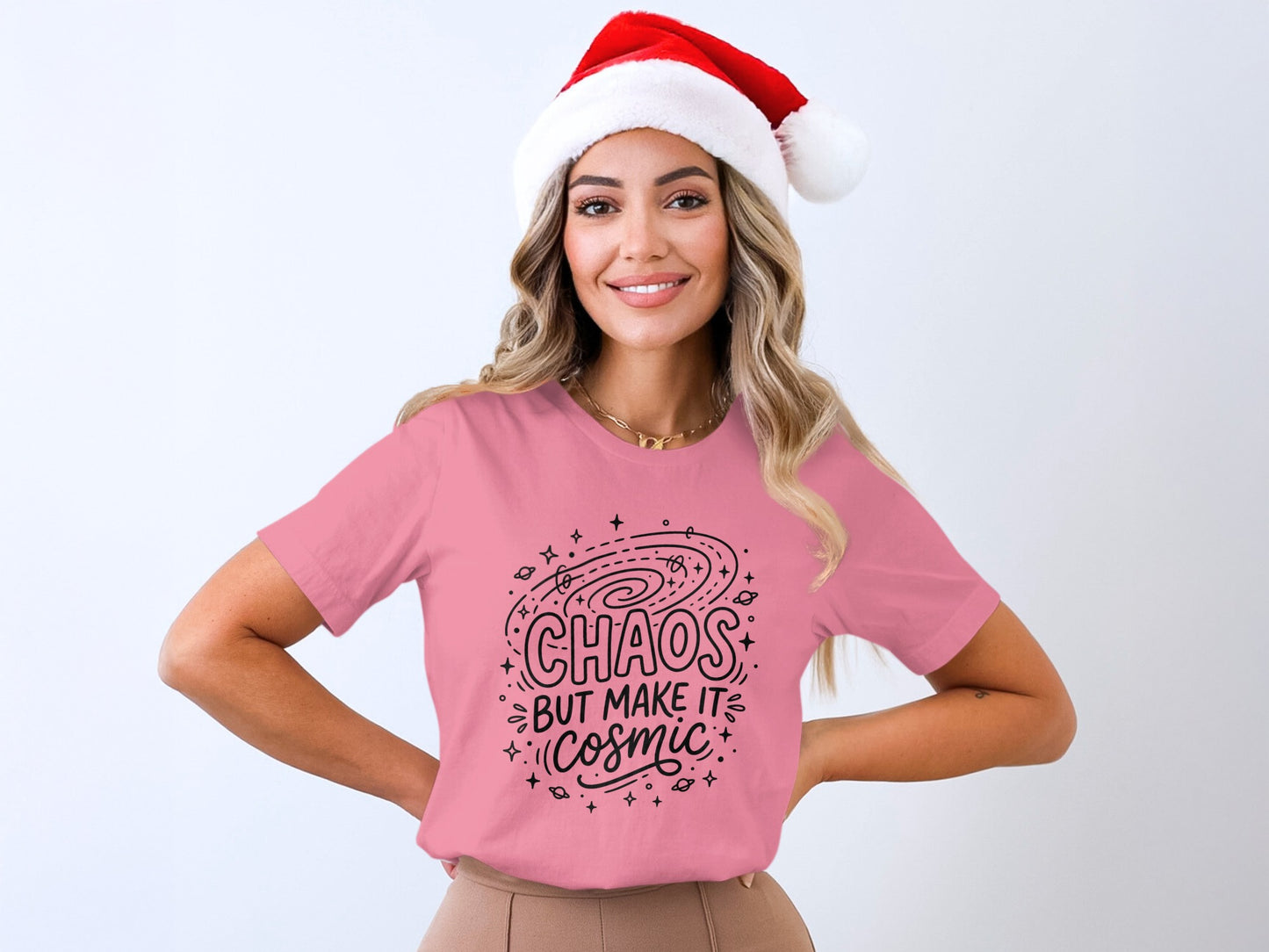Chaos But Make It Cosmic T-Shirt for Festive Fun