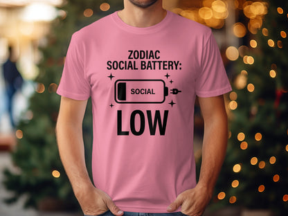 Zodiac Social Battery Social Low Graphic Tee