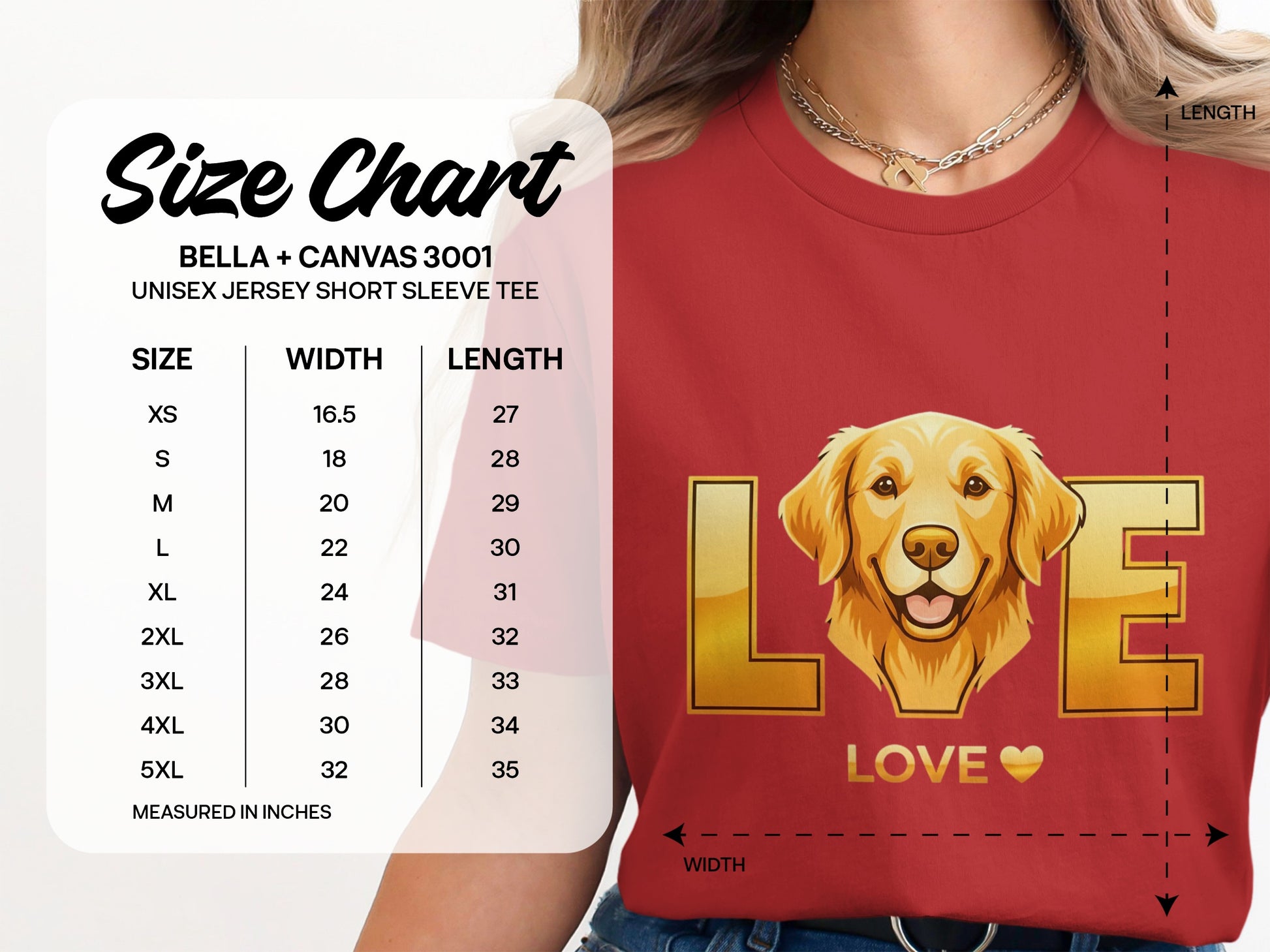 Love Golden Retriever Dog Design T-Shirt product