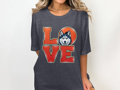Love Husky Graphic T-Shirt Cute Dog Lover Apparel product type