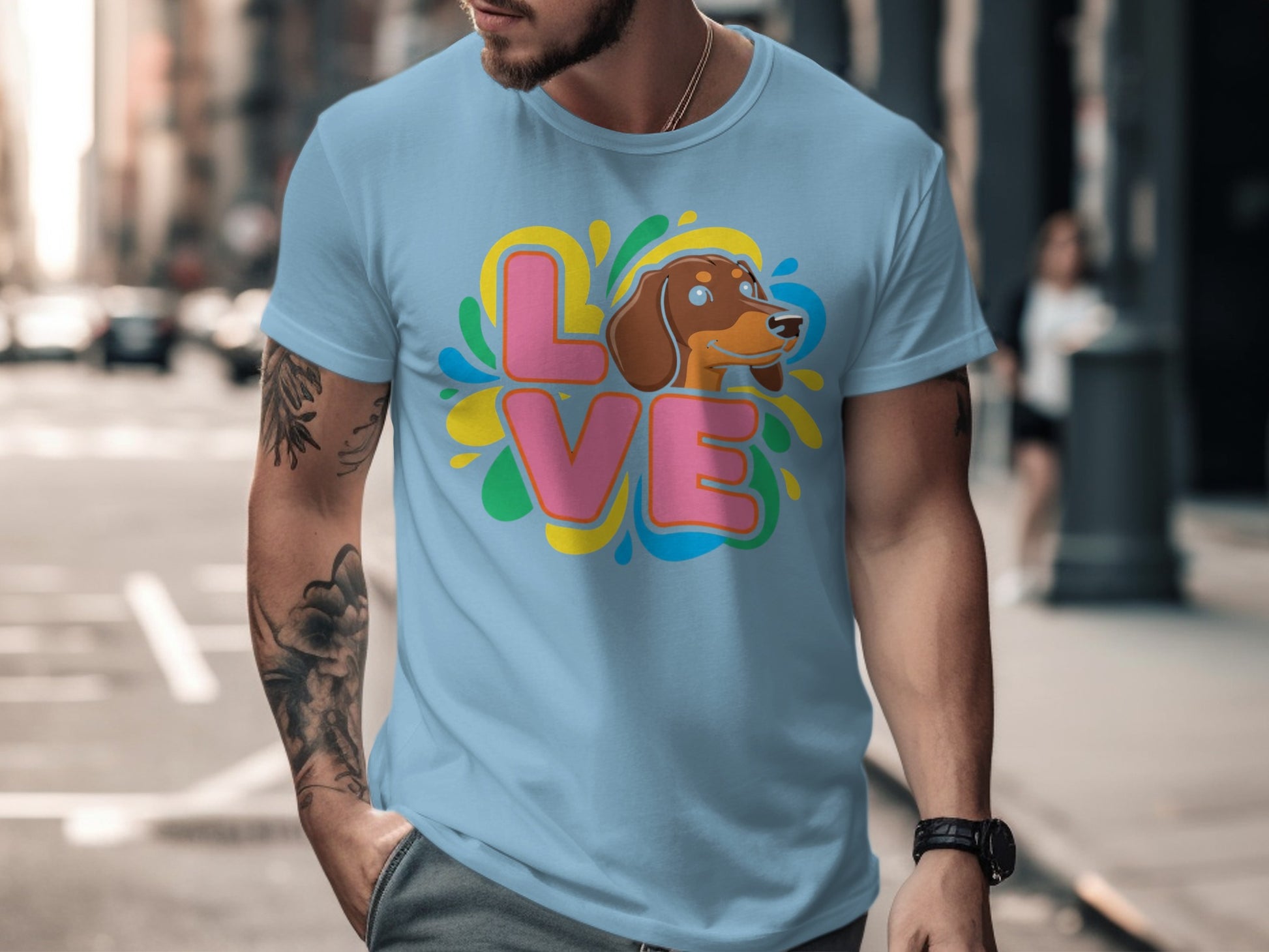 Love Dachshund Design Unisex T Shirt product
