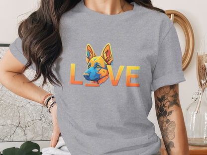 Colorful Dog Love Graphic Print T-Shirt product type