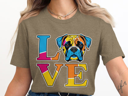 Colorful Love Boxed Dog Print T-shirt product