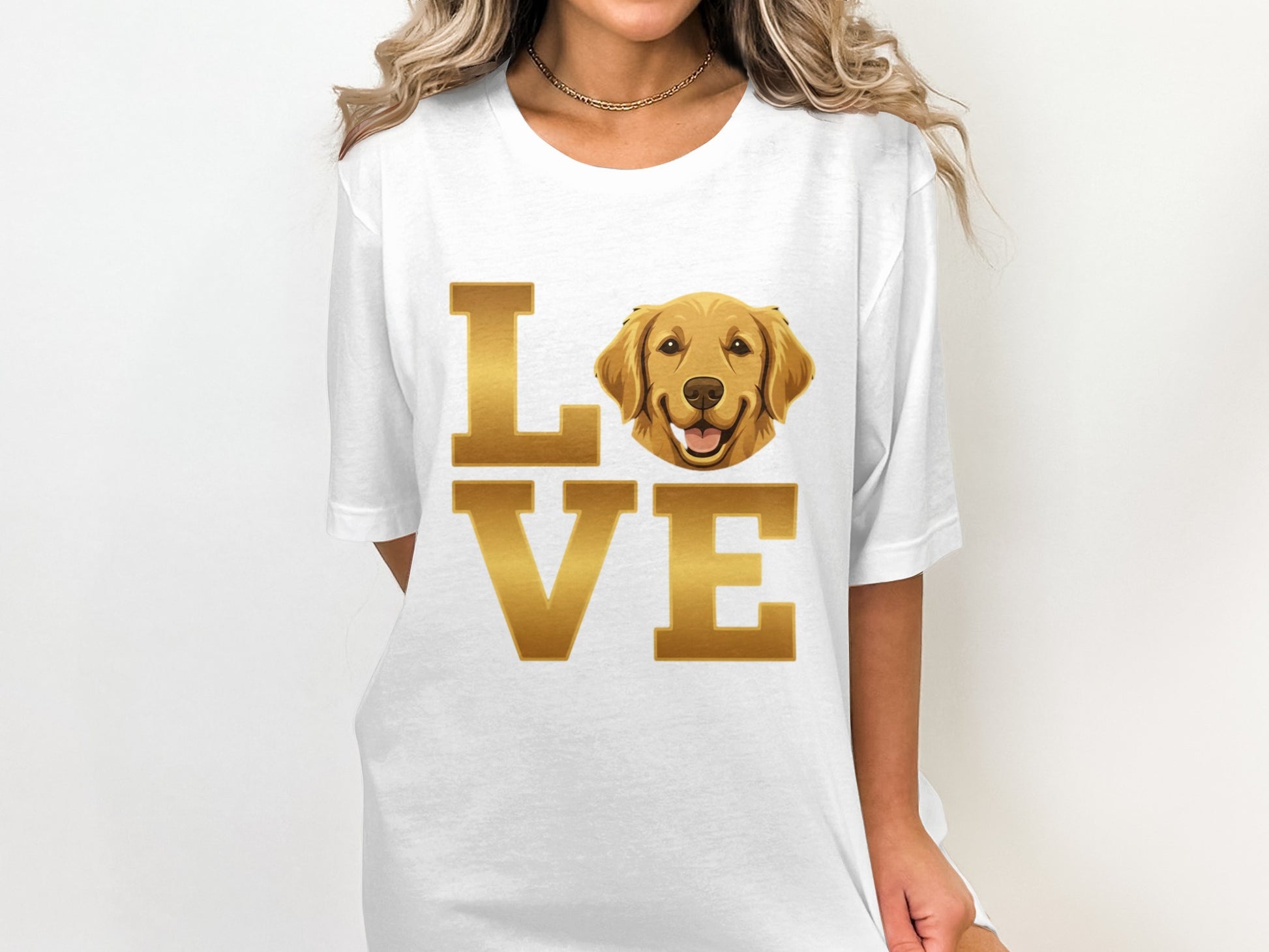 Golden Retriever Love Design White Tee product type
