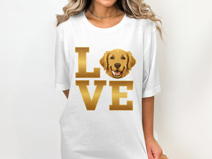 Golden Retriever Love Design White Tee product type