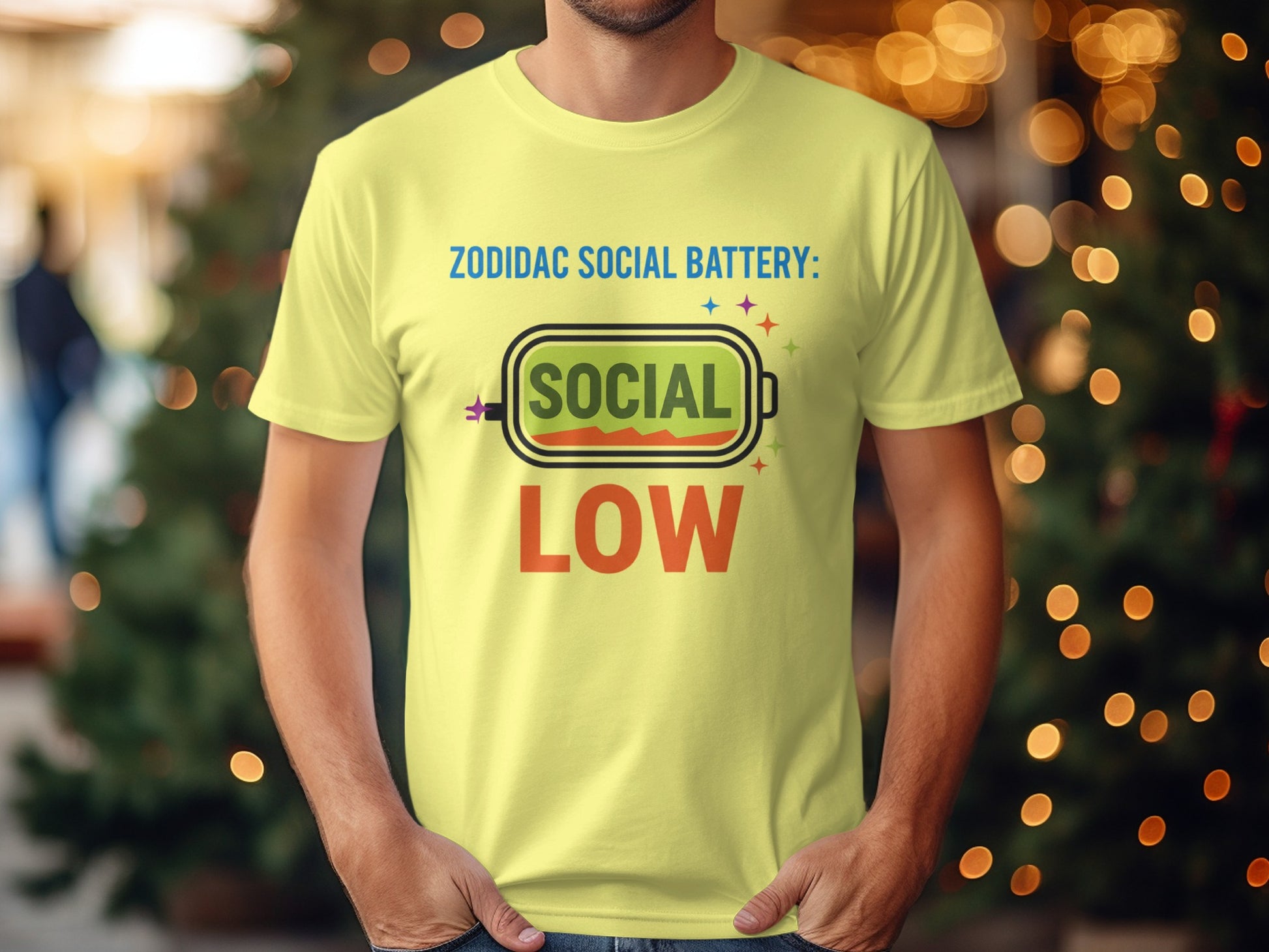 Zodidac Social Battery Social Low Graphic Tee