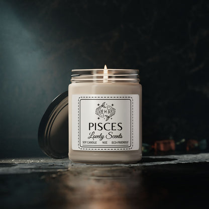 Pisces Lovely Scents Zodiac Soy Candle 9oz Eco-Friendly