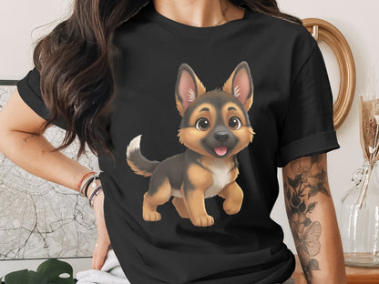 Cute Cartoon German Shepherd Puppy T-shirt