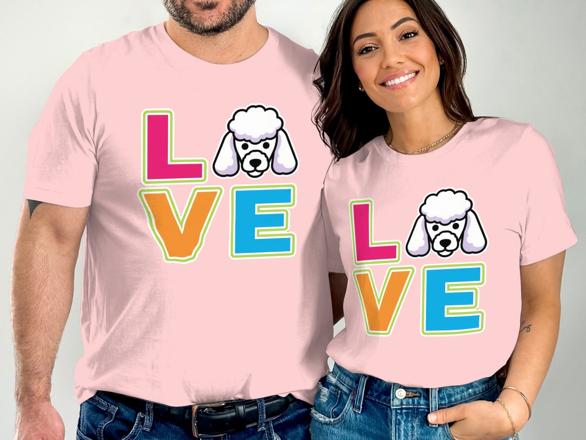 Love Colorful Poodle Graphic T-Shirt product type