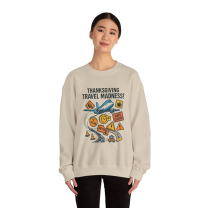 Thanksgiving Travel Madness Sweatshirt — Funny Holiday Flight Delay Crewneck