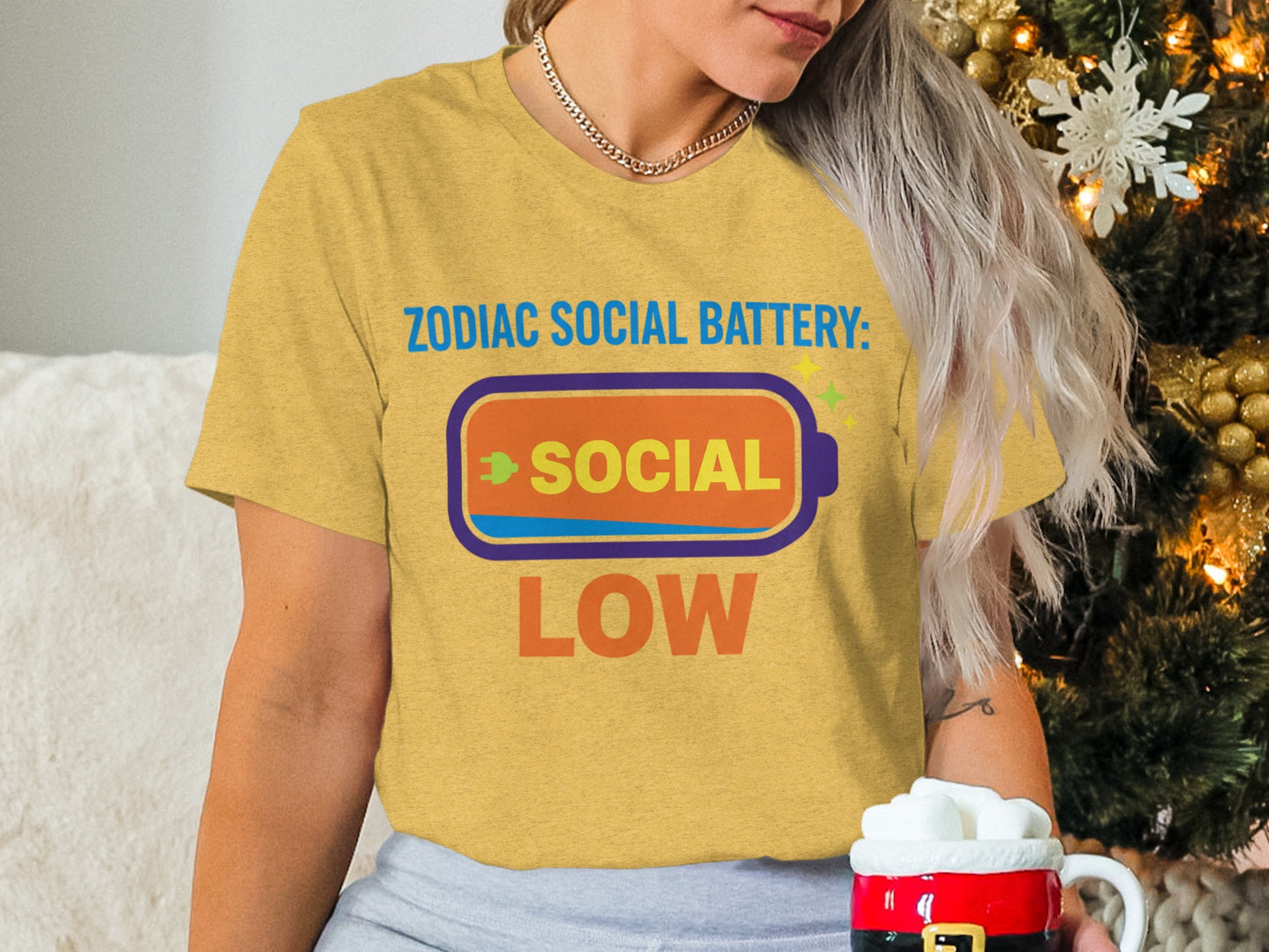 Zodiac Social Battery Low Funny Graphic Shirt