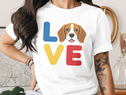 Cute Beagle Love Graphic Design Comfortable T-shirt product