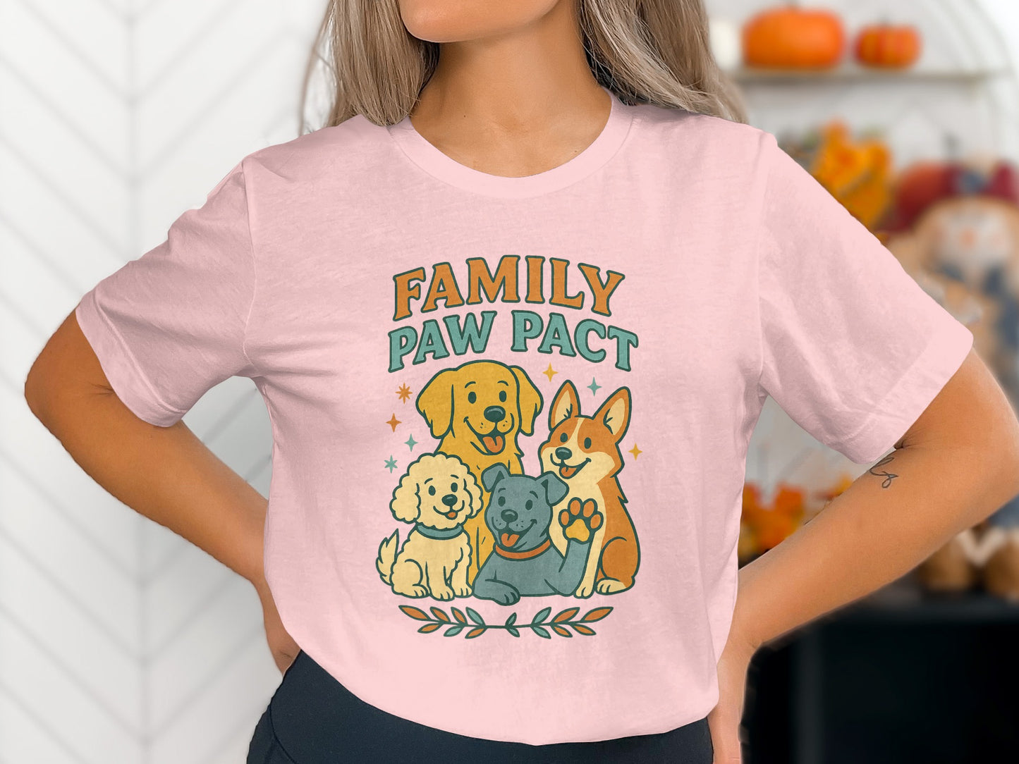 Family Paw Pact Cute Cartoon Design T-shirt product type