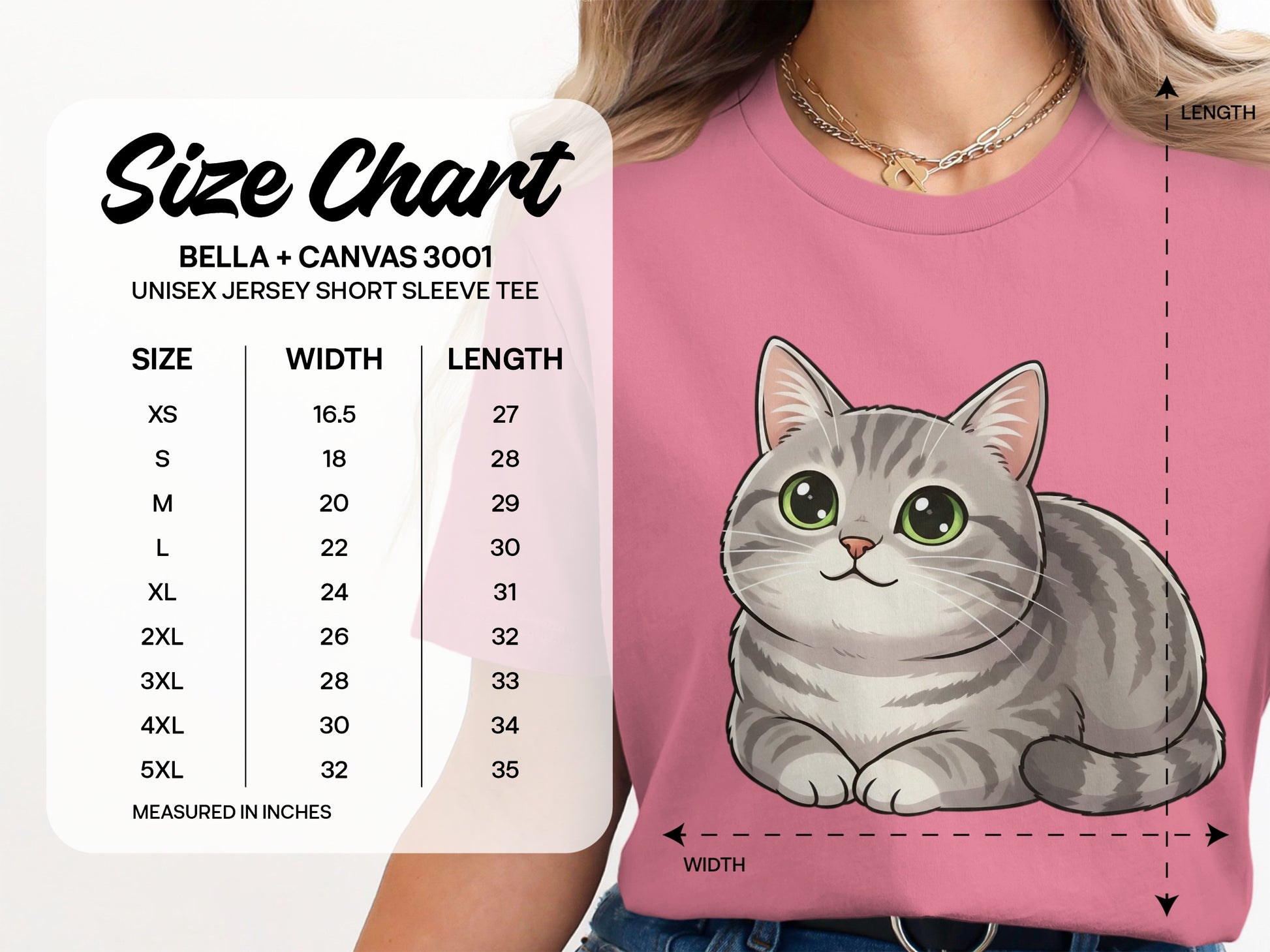 Cute Cartoon Cat Graphic Bella Canvas Tee Shirt