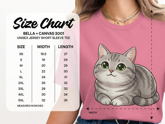 Cute Cartoon Cat Graphic Bella Canvas Tee Shirt