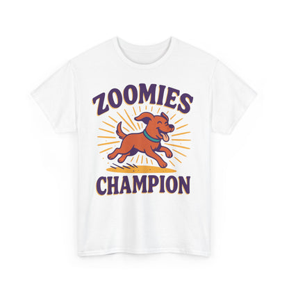 Dog Lover's Zoomies Champion Tee, Unisex Heavy Cotton Tee for Pet Parents, Perfect Gift for Birthdays, Dog Days, Animal Lovers, Casual Wear