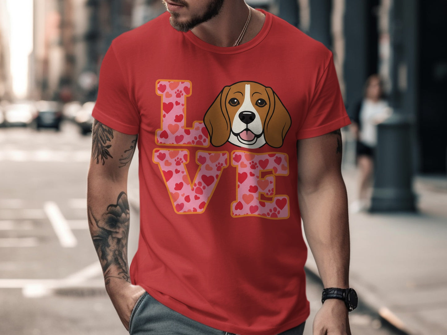 Love Beagle Dog Design Graphic T-shirt product type