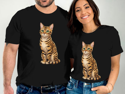 Matching Outfit Black Cat Graphic Tees Casual Wear