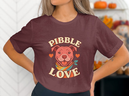 Pibble Love Cute Pitbull T-shirt Casual Wear Product