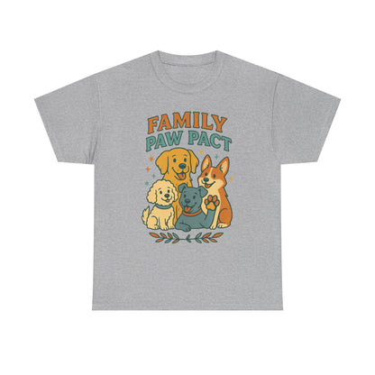 Paw Pact Family Tee: Dog Lovers Shirt, Unisex Cotton Tee, Pet Lover Gift, Animal Family T-Shirt, Adoption Celebration Apparel