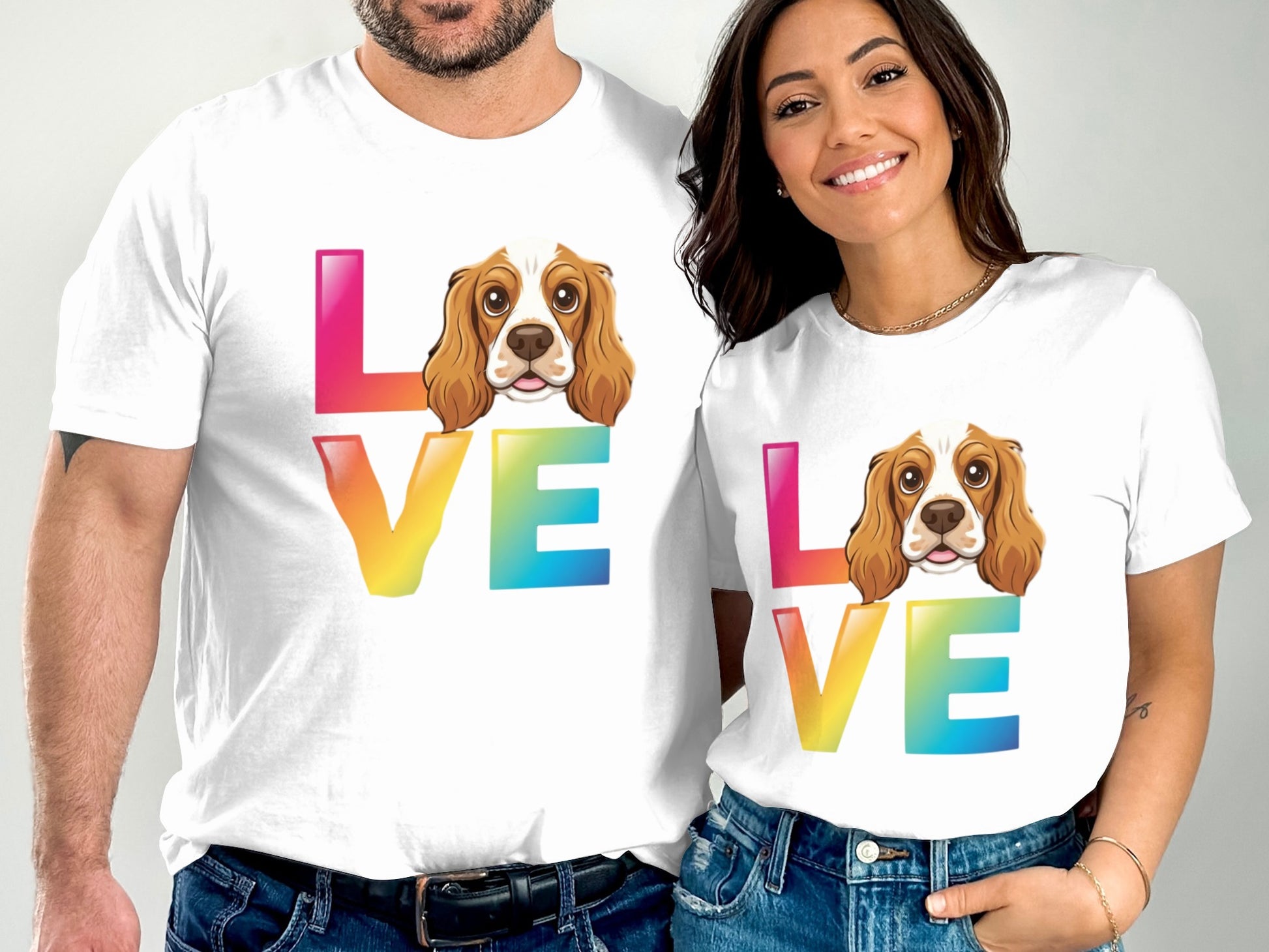 Love Dog Graphic Colorful Tee Shirt product