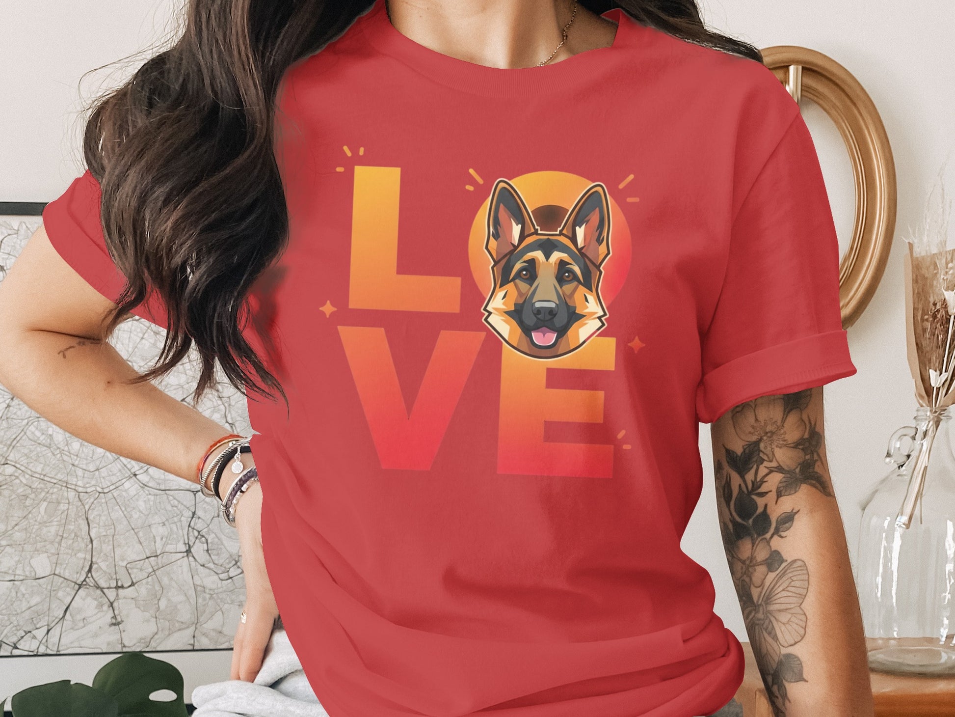 Cute German Shepherd Dog Love Graphic Tee product