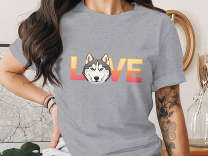 Love Graphic Tee Husky Dog Lover T Shirt product type