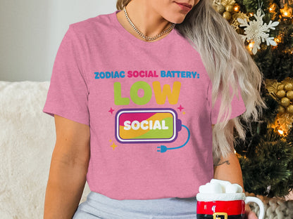 Zodiac Social Battery Low Social Shirt