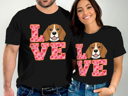 Love Beagle Design Heart Print T-Shirt product