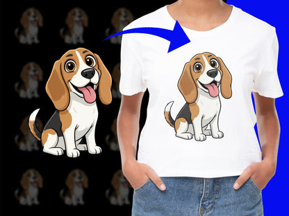 Cute Beagle Dog T-Shirt, Pet Lover Graphic Tee, Casual White Shirt with Dog Print, Unisex Fashion